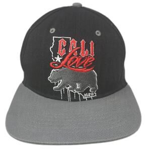 Cali Love Bear Mob Snapback Hat Black One Size Embroidered Colorblock